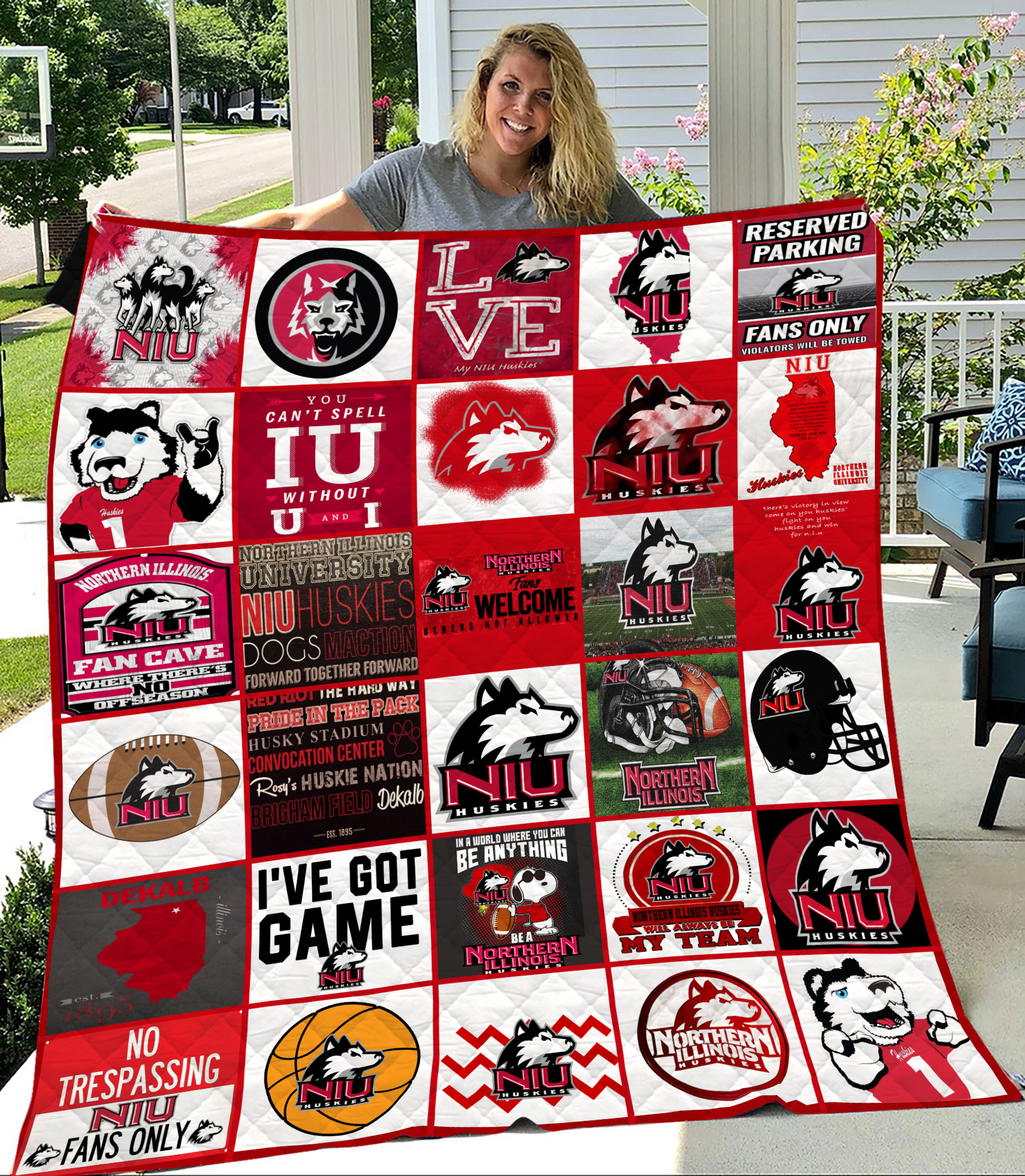 MockupLikeQuiltBlaket1 NCAA Northern Illinois Huskies Quilt Blanket 1608DS002