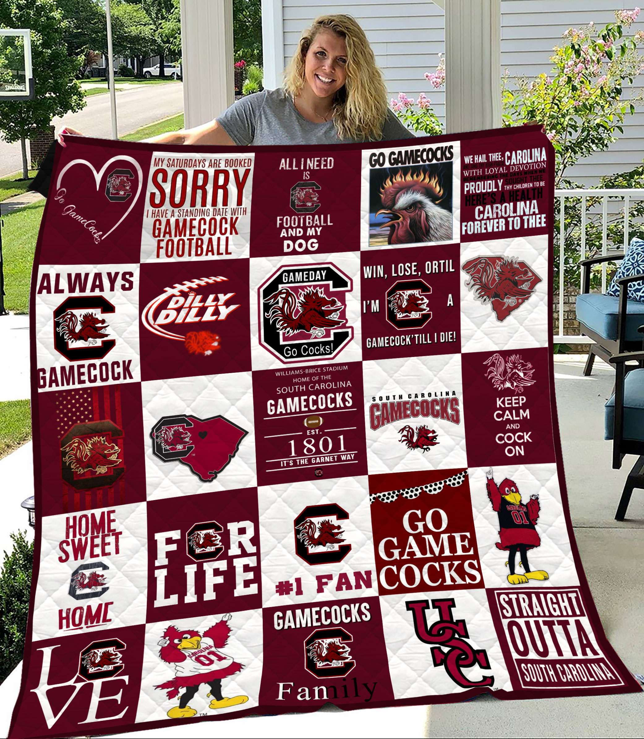 MockupLikeQuiltBlaket1 NCAA South Carolina Gamecocks M2 Quilt Blanket 1608DS002