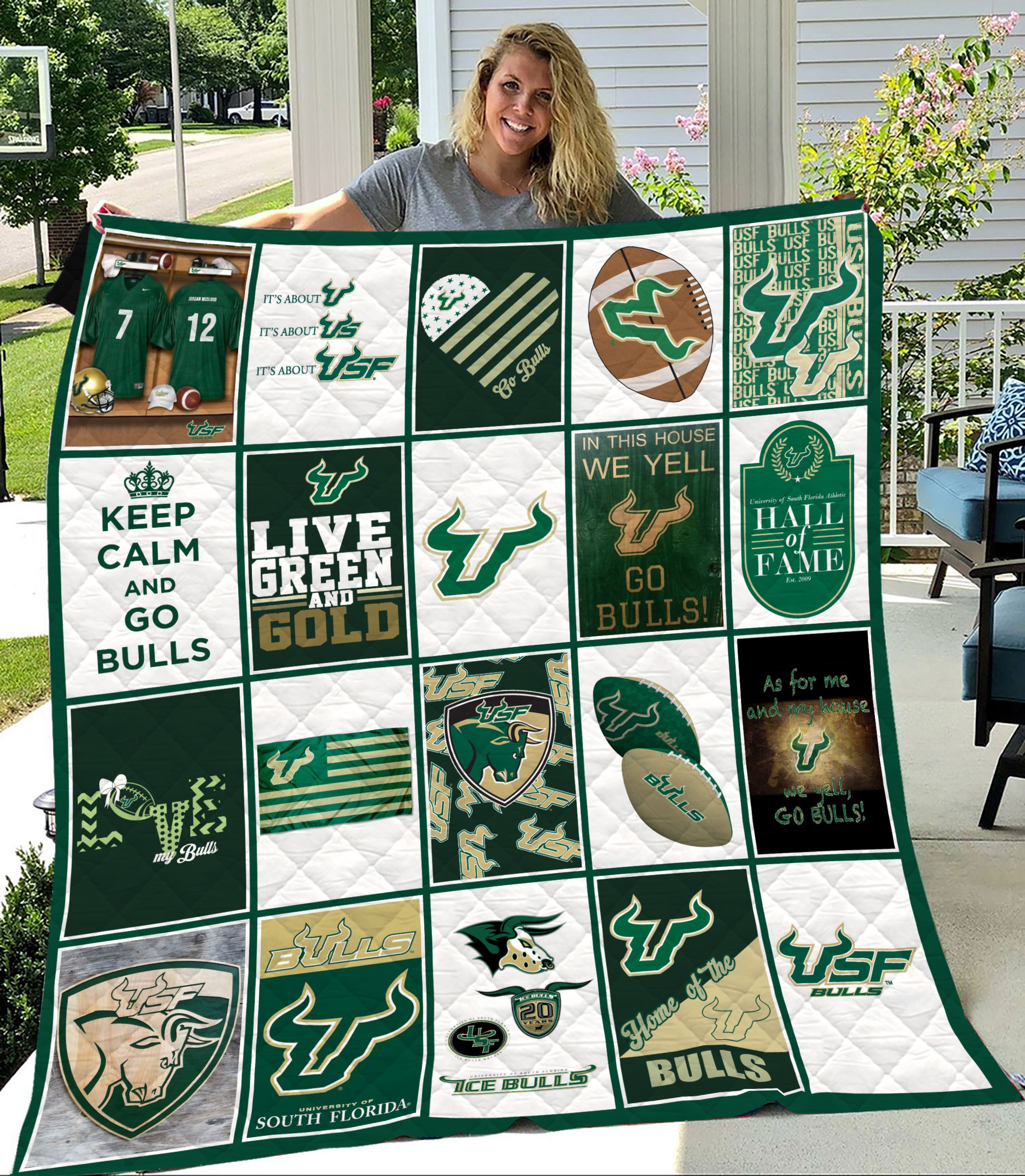 MockupLikeQuiltBlaket1 NCAA South Florida Bulls Quilt Blanket 1608DS002