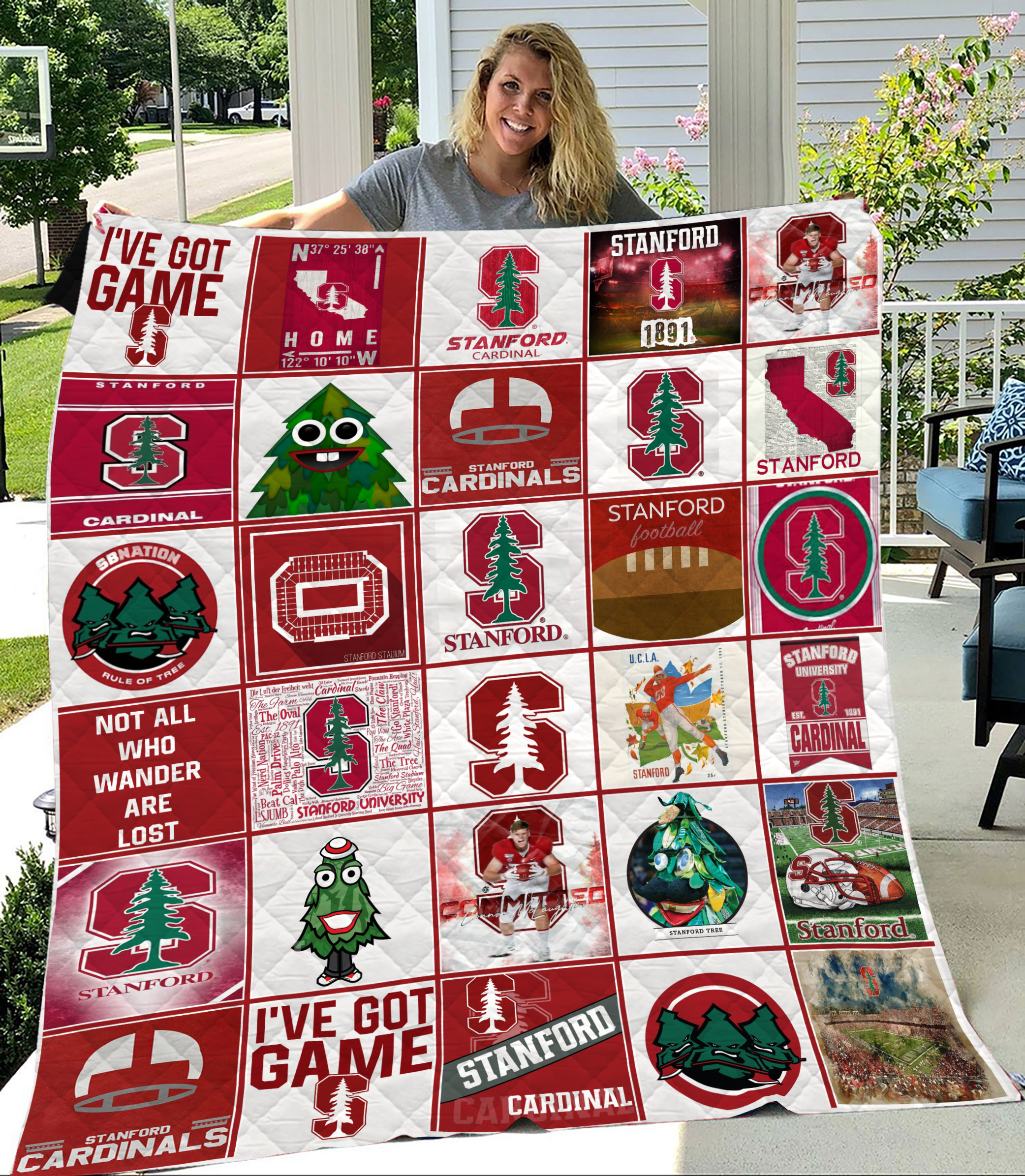 MockupLikeQuiltBlaket1 NCAA Stanford Cardinal Quilt Blanket 1608DS002