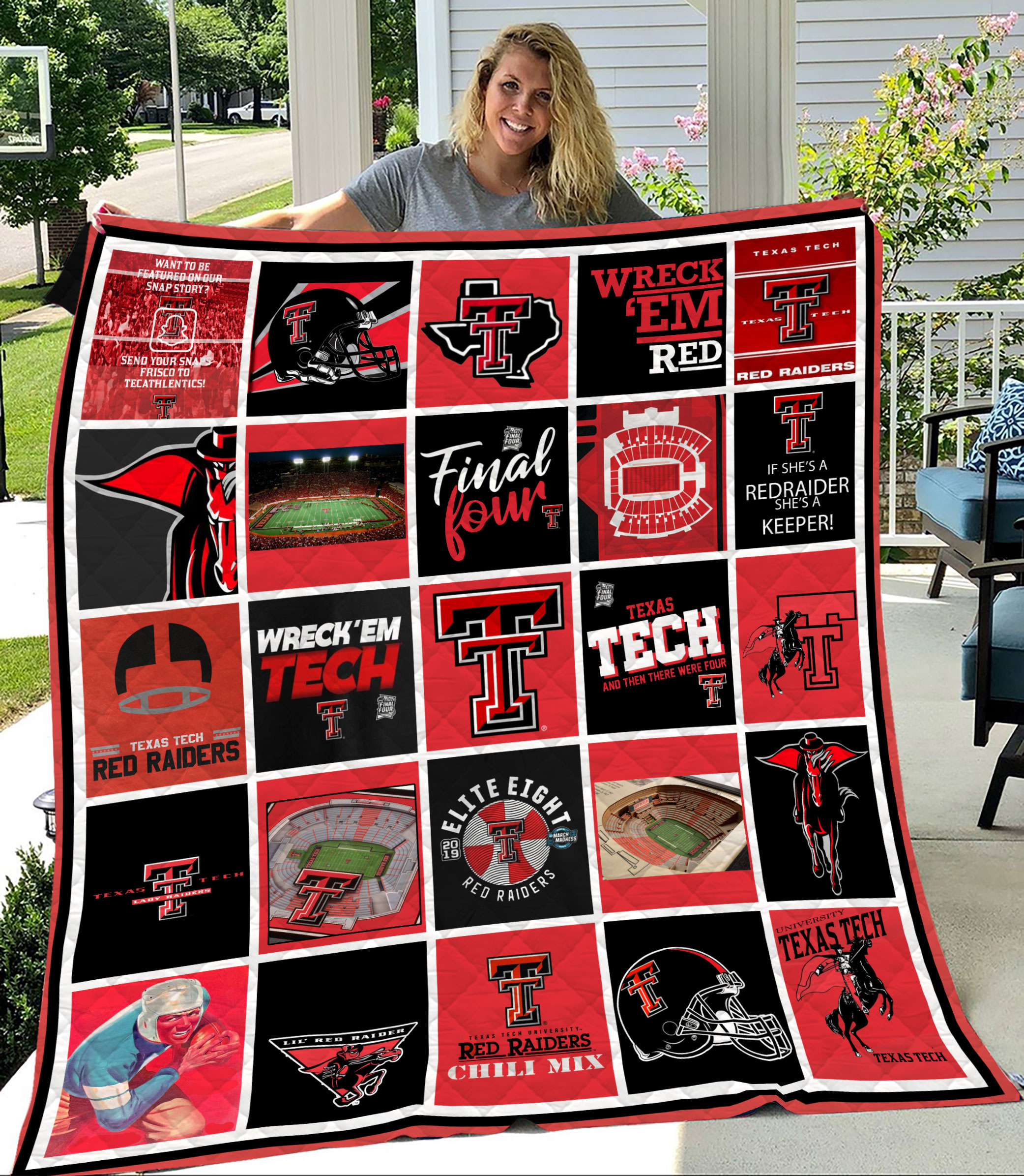 MockupLikeQuiltBlaket1 NCAA Texas Tech Red Raiders Quilt Blanket 1608DS002