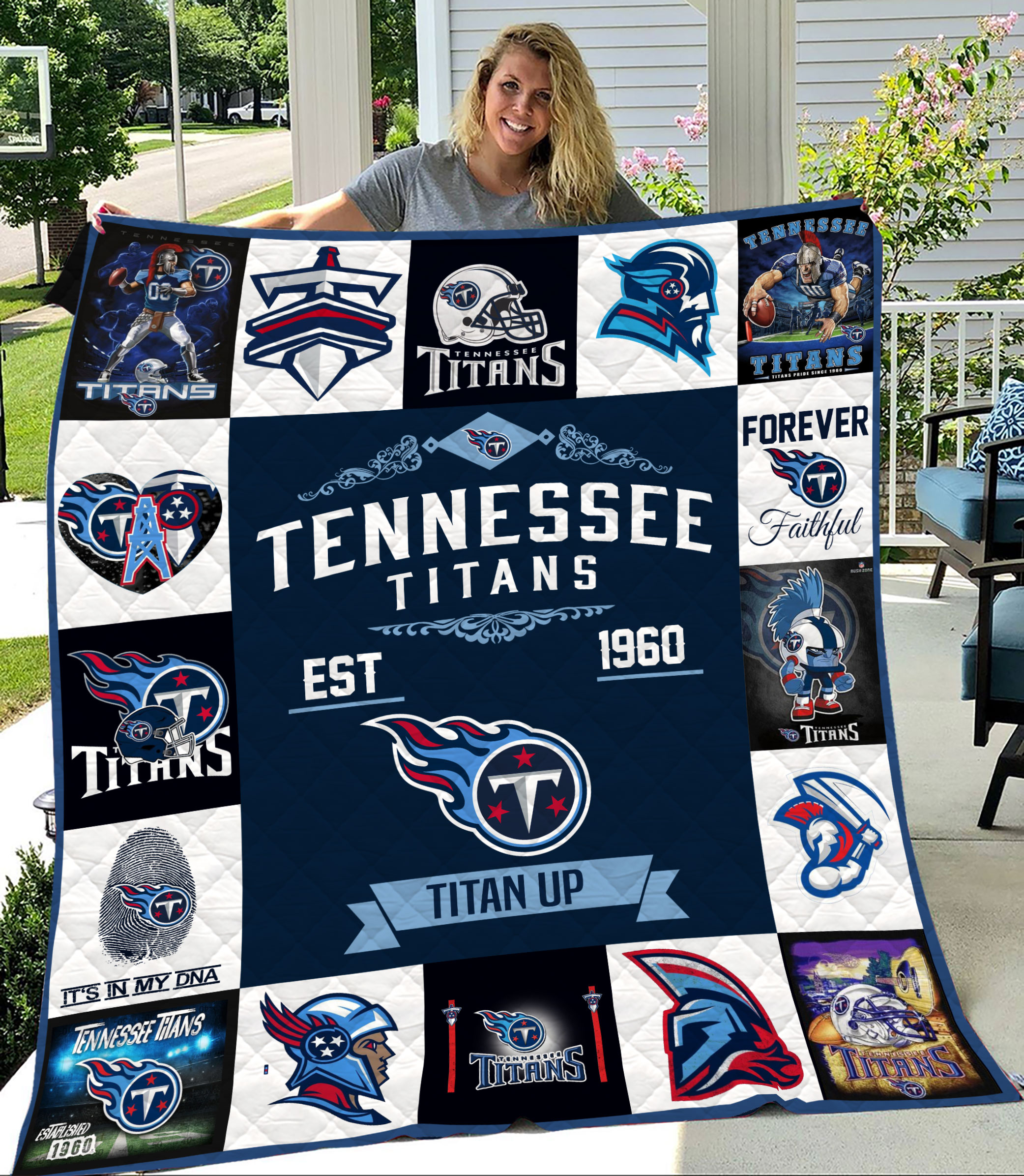 MockupLikeQuiltBlaket1 NFL Tennessee Titans Quilt Blanket 1608DS002