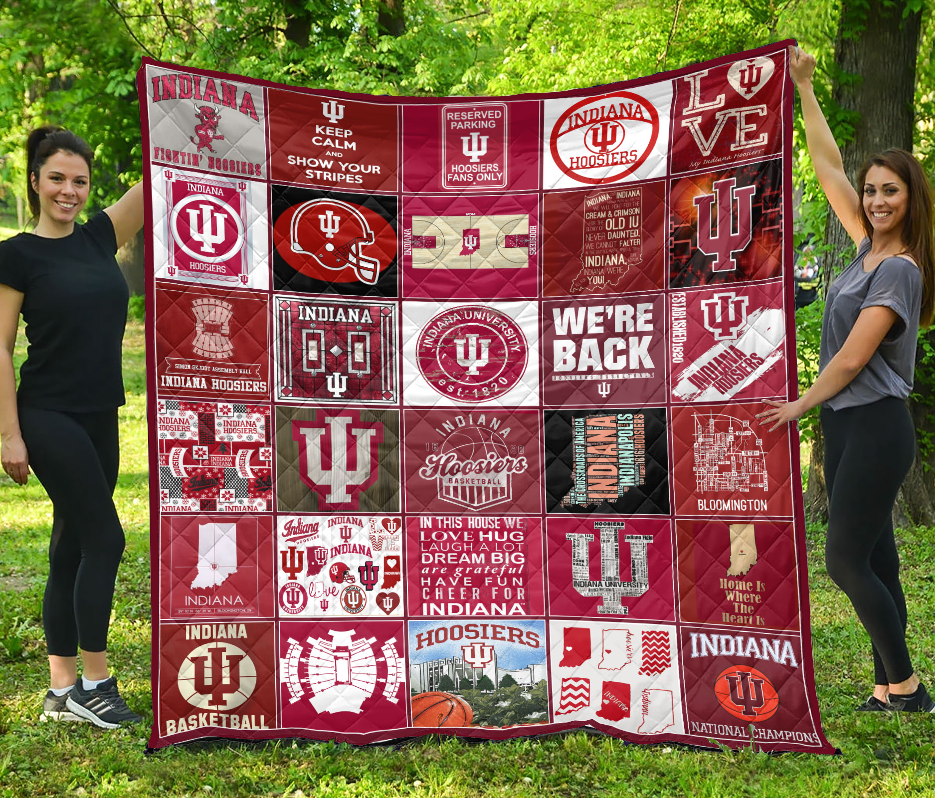 MockupLikeQuiltBlaket5 NCAA Indiana Hoosiers Quilt Blanket 1608DS002