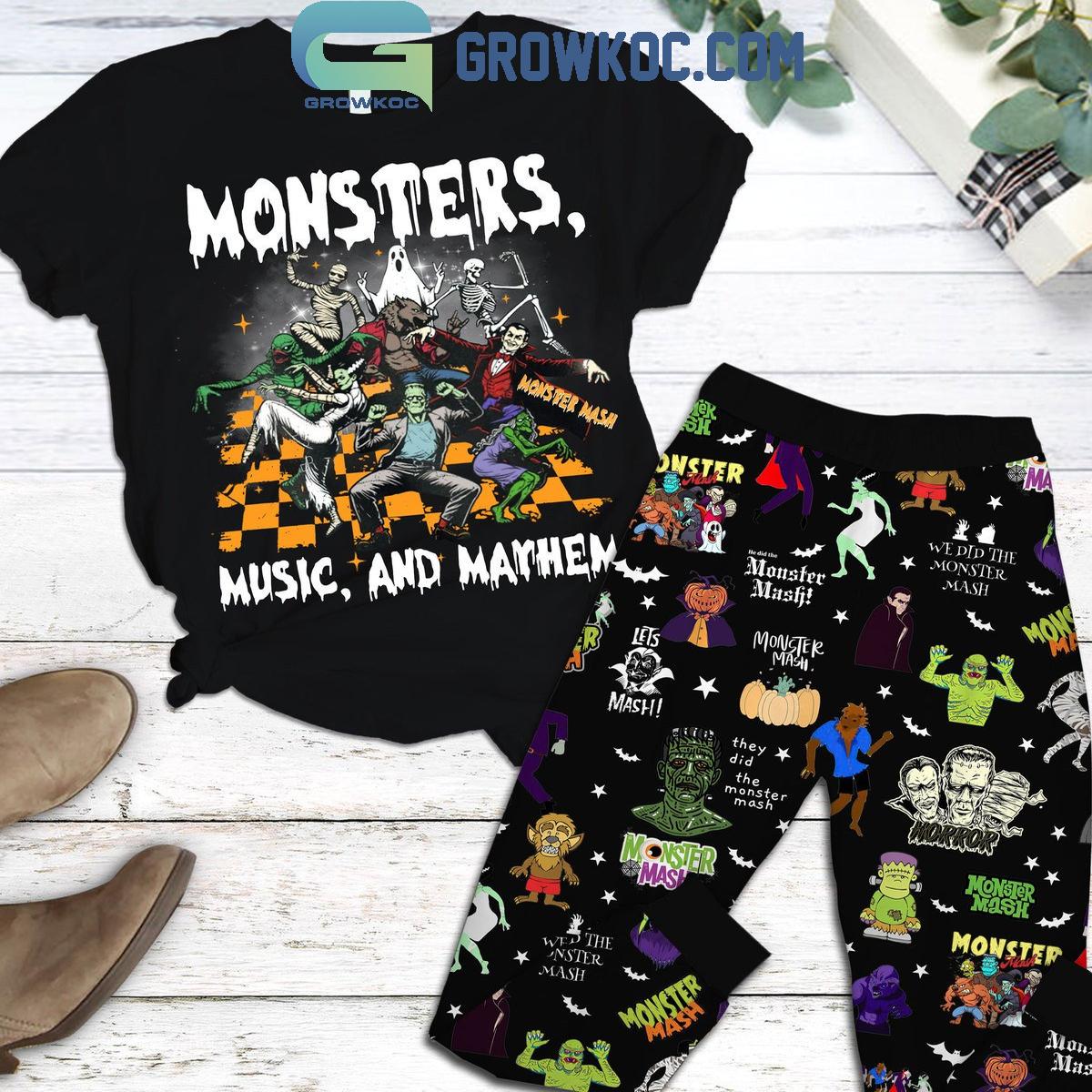 Monsters Music And Mathem Fleece Pajamas Set 1 qDcYK