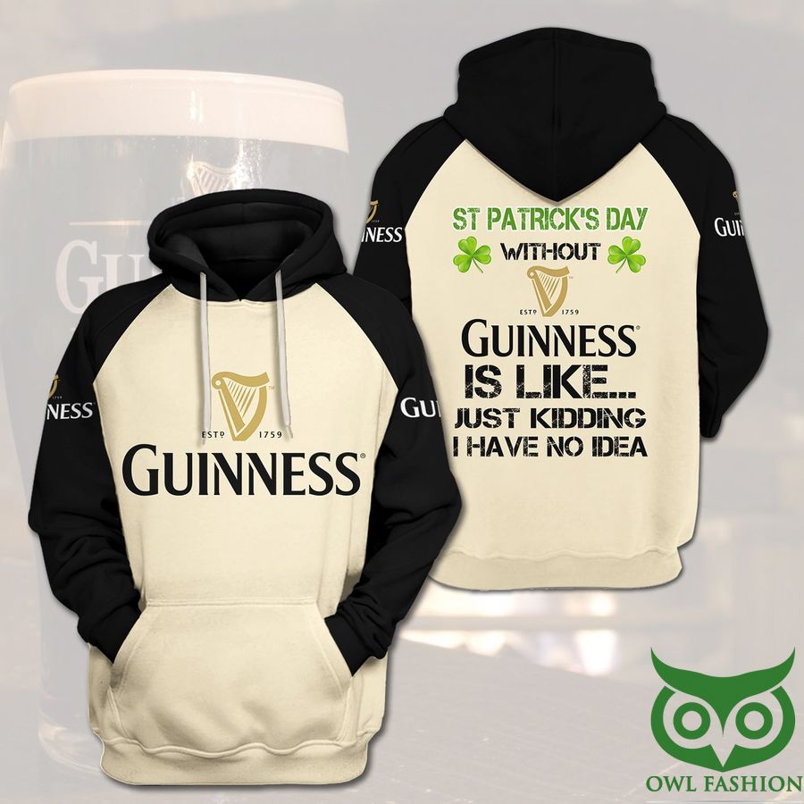 MxoL6iOv 43 Guinness Beer est 1759 Logo St Patricks Day Quotes 3D Hoodie