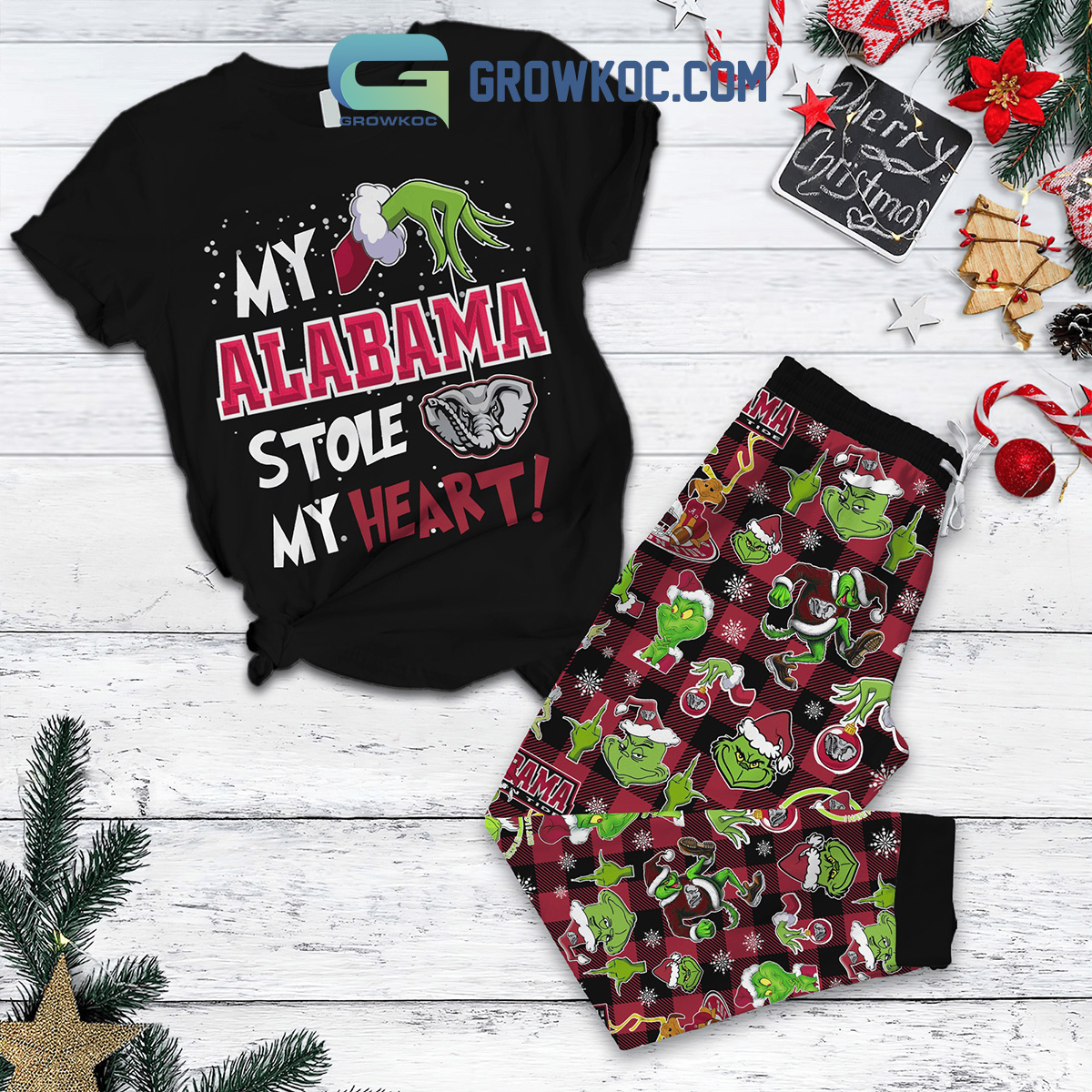 My Alabama Stole My Heart Grinch Pajamas Set2B1 c2EJ6