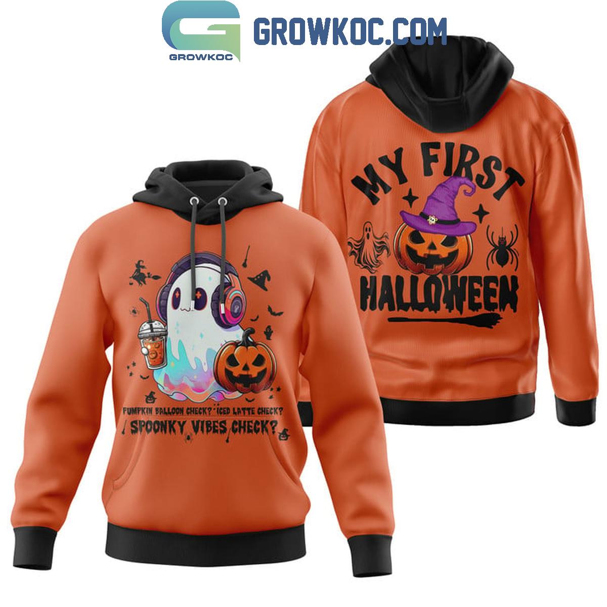 My First Halloween Spooky Vibes Checks Hoodie T Shirt 1 u2Eki