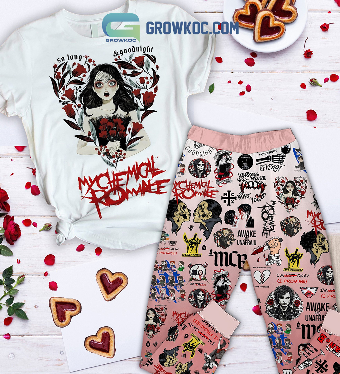 Mychemical Romance Valentine Fleece Pajamas Set2B1 yk1ej