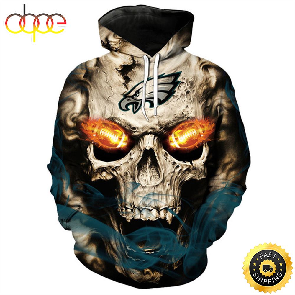 N.F.L.Philadelphia Eagles Neon Glowing Fiery Eagles Football Eyes 3D Hoodie All Over Print Shirt