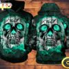 N.F.L.Philadelphia Eagles Neon Green Skull 3D Hoodie All Over Print Shirt
