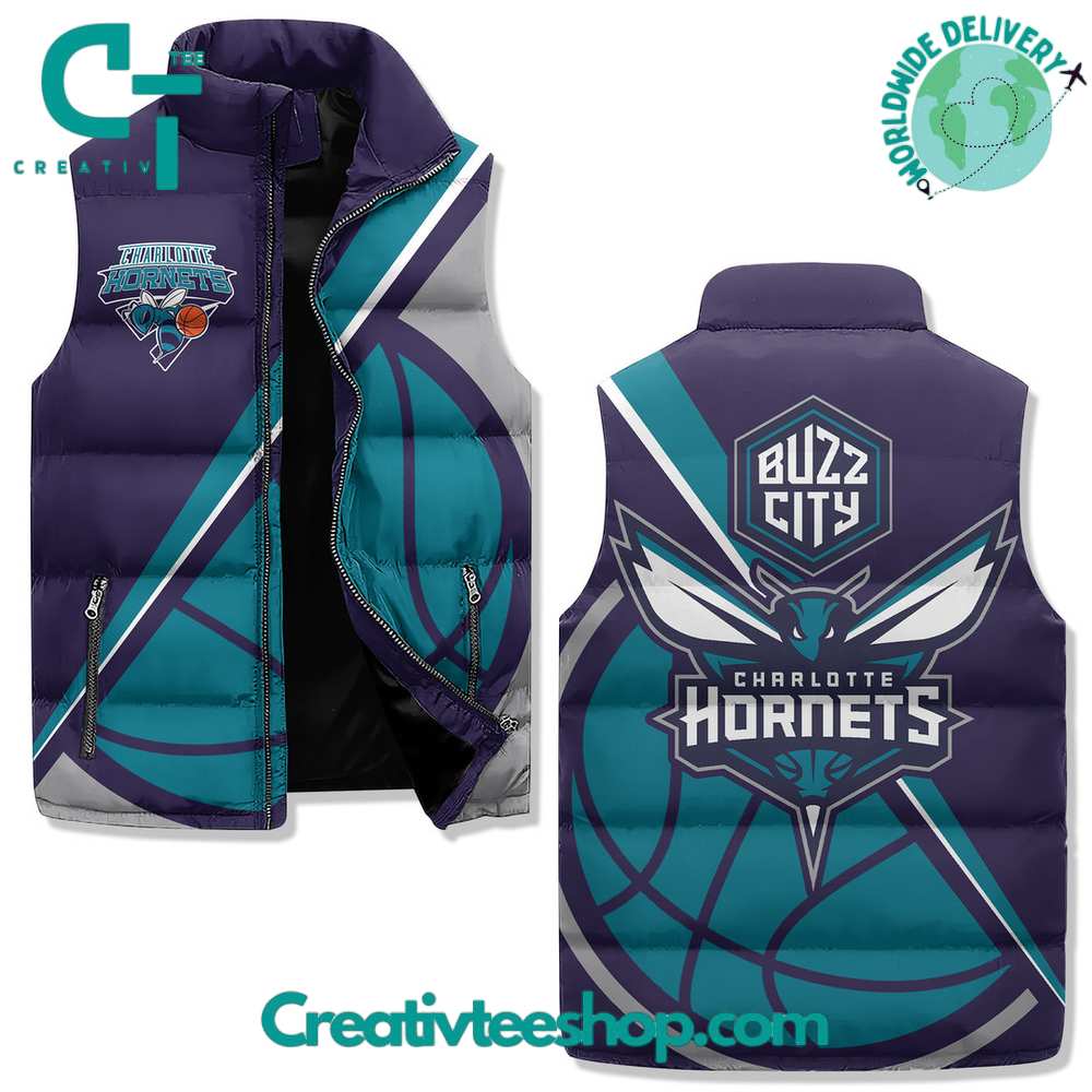 NBA Charlotte Hornets Buzz City Sleeveless Puffer Jacket 1