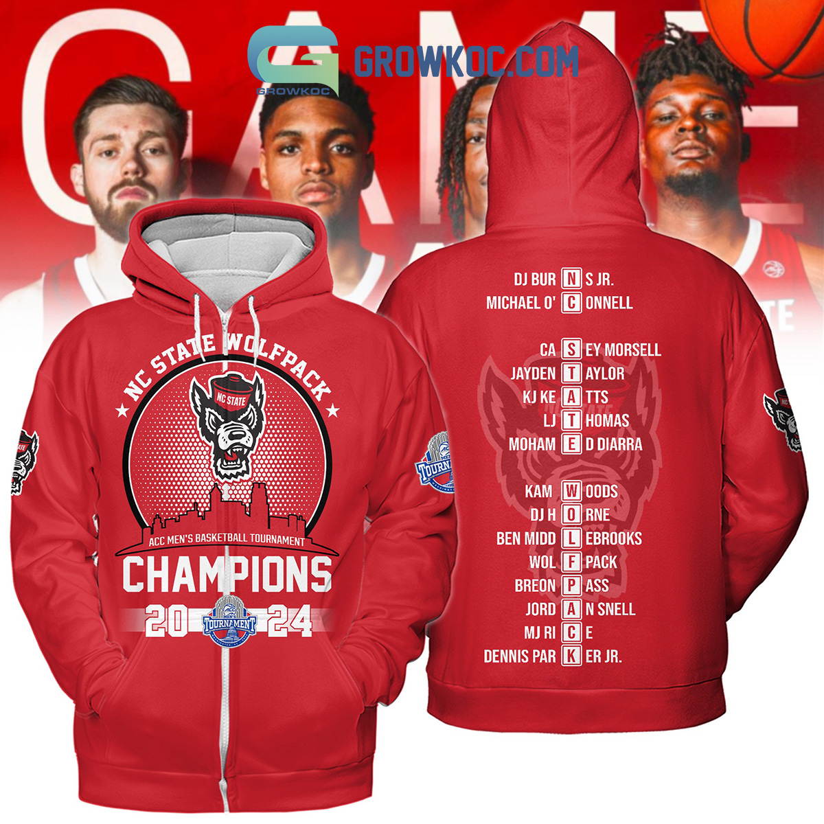 NC State Wolfpack ACC Mens Basketball Tournament Champions 2024 Hoodie T Shirt2B1 3Hr2v