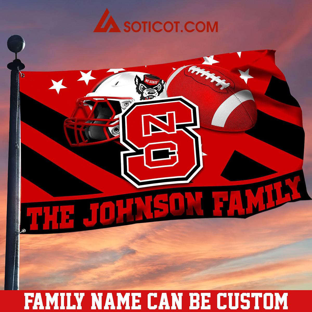 NC State Wolfpack Family Name Personalized House Garden Flags2B1 wyHLs