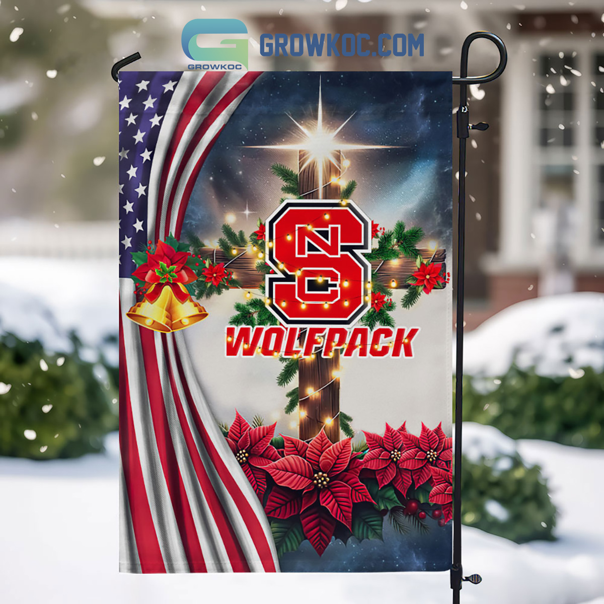 NC State Wolfpack NCAA Jesus Christmas House Garden Flags2B1 hMgTI