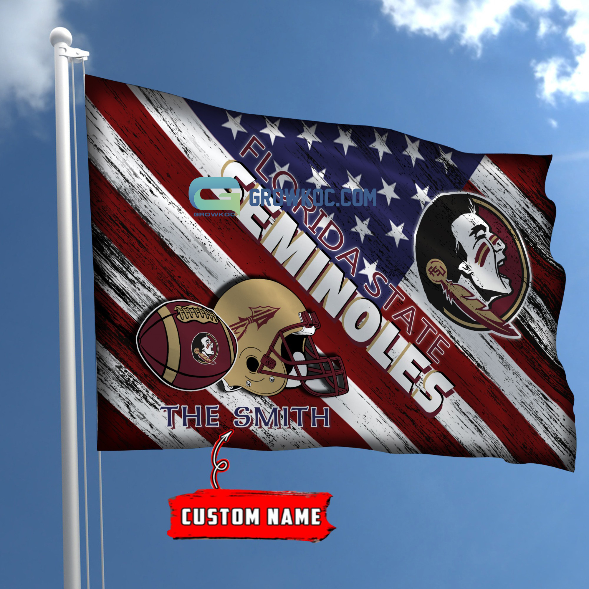 NCAA Florida State Seminoles Custom Name USA House Garden Flag2B1 ur8G8