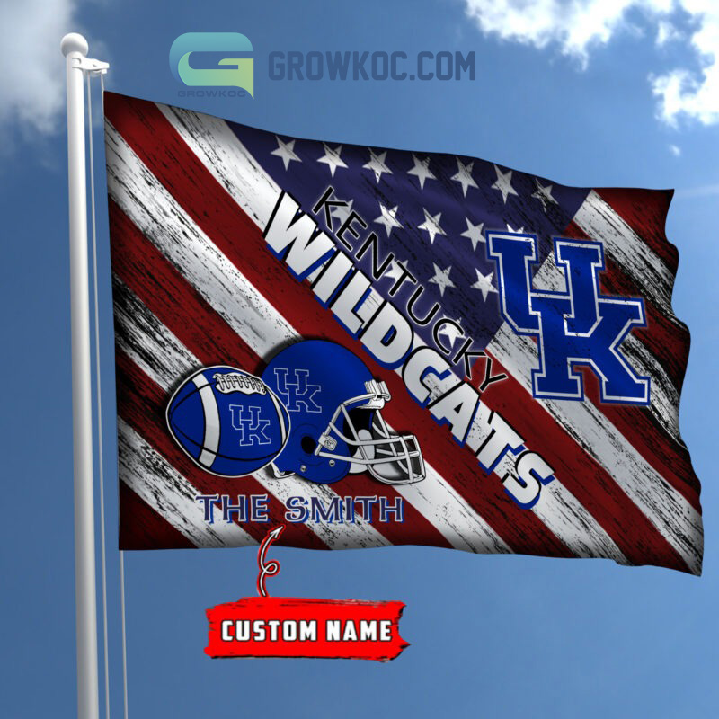 NCAA Kentucky Wildcats Custom Name USA House Garden Flag2B1 0YSjk