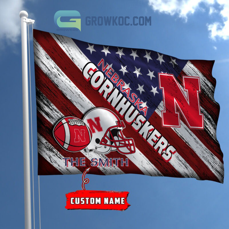 NCAA Nebraska Cornhuskers Custom Name USA House Garden Flag2B1 6zIIa