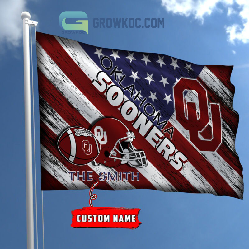 NCAA Oklahoma Sooners Custom Name USA House Garden Flag2B1 McqhD