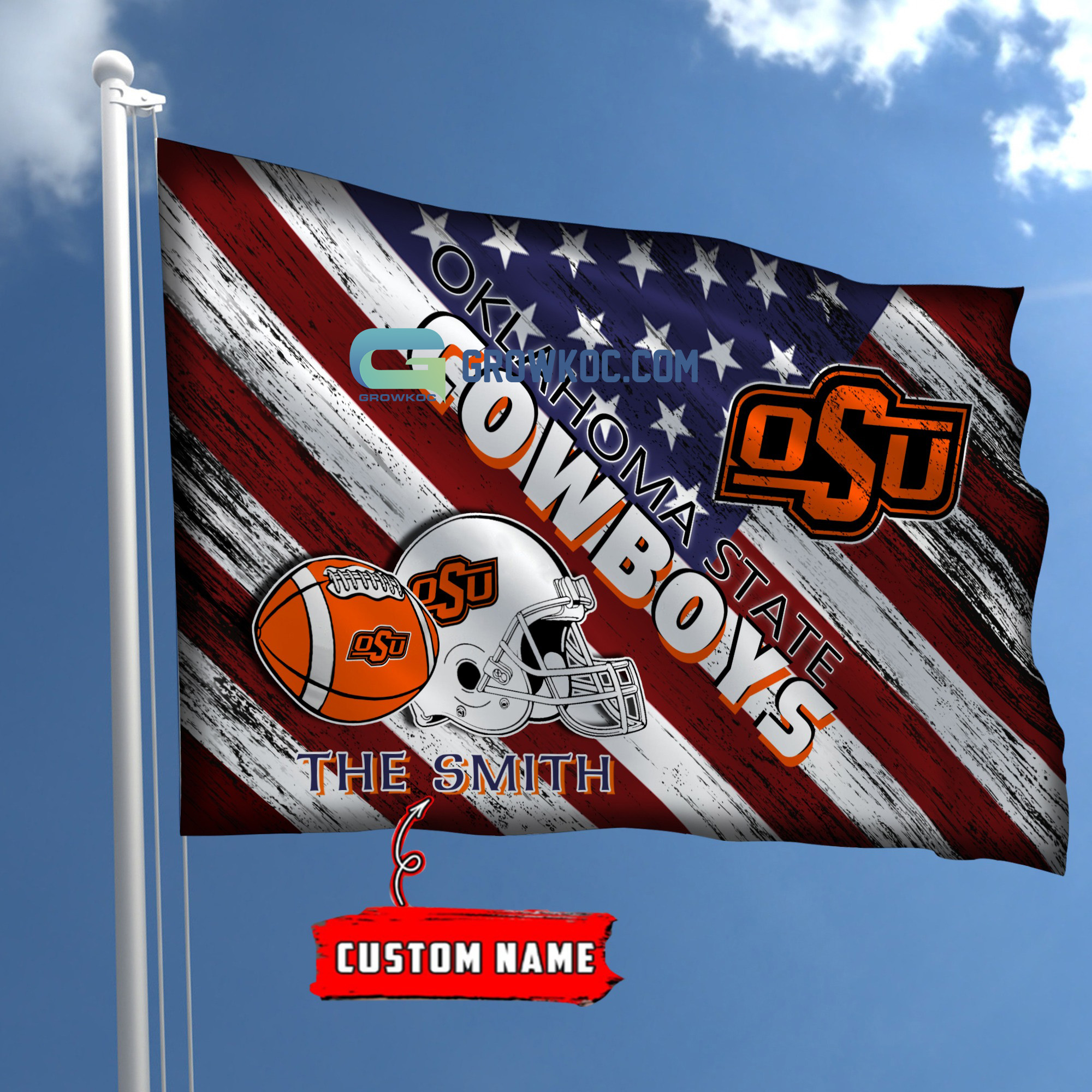 NCAA Oklahoma State Cowboys Custom Name USA House Garden Flag2B1 dccc4