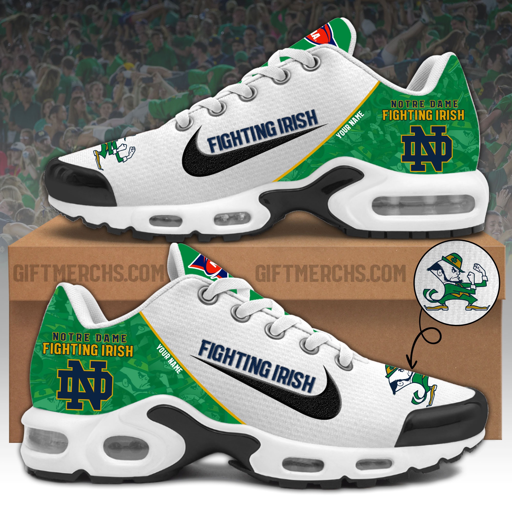 NCAA2BNotre2BDame2BFighting2BIrish2BCustom2BNike2BAir2BMax2BTN2BPlus2BShoes Lx13C