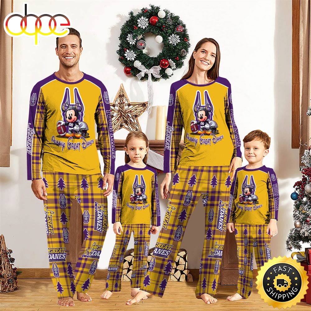 NCAA Mickey Mouse Albany Great Danes Pajamas Personalized Your Name zc5zbh
