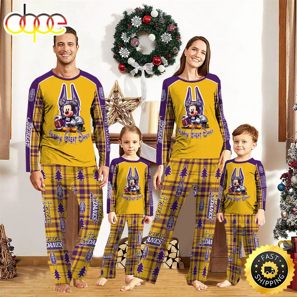 NCAA Mickey Mouse Albany Great Danes Pajamas Personalized Your Name zc5zbh
