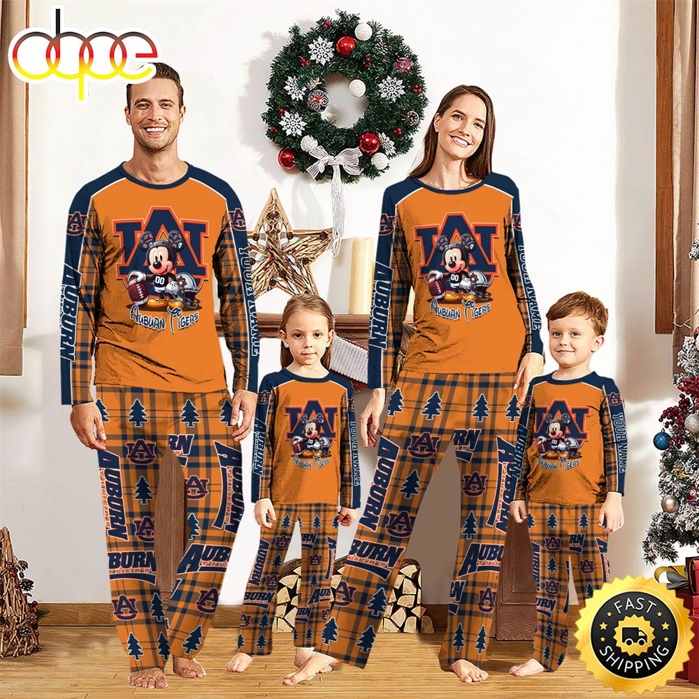 NCAA Mickey Mouse Auburn Tigers Pajamas Personalized Your Name yp69iw