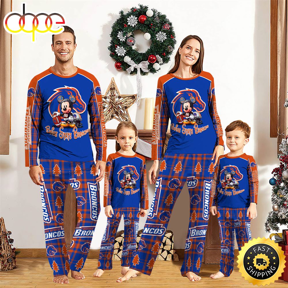 NCAA Mickey Mouse Boise State Broncos Pajamas Personalized Your Name yiz8od