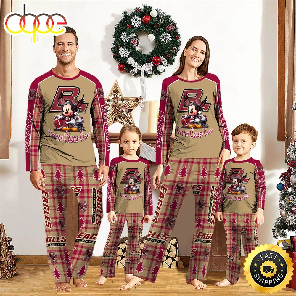 NCAA Mickey Mouse Boston College Eagles Pajamas Personalized Your Name a5xurr