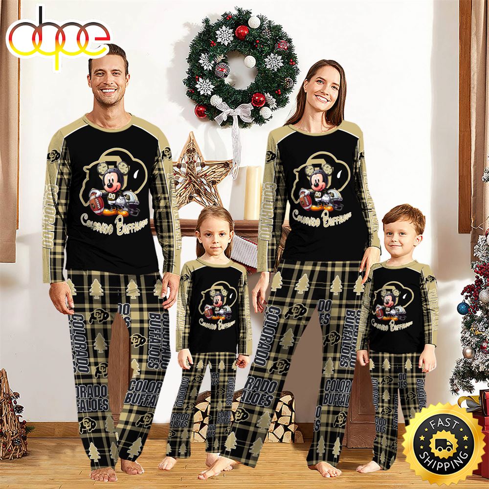 NCAA Mickey Mouse Colorado Buffaloes Pajamas Personalized Your Name tbqigi