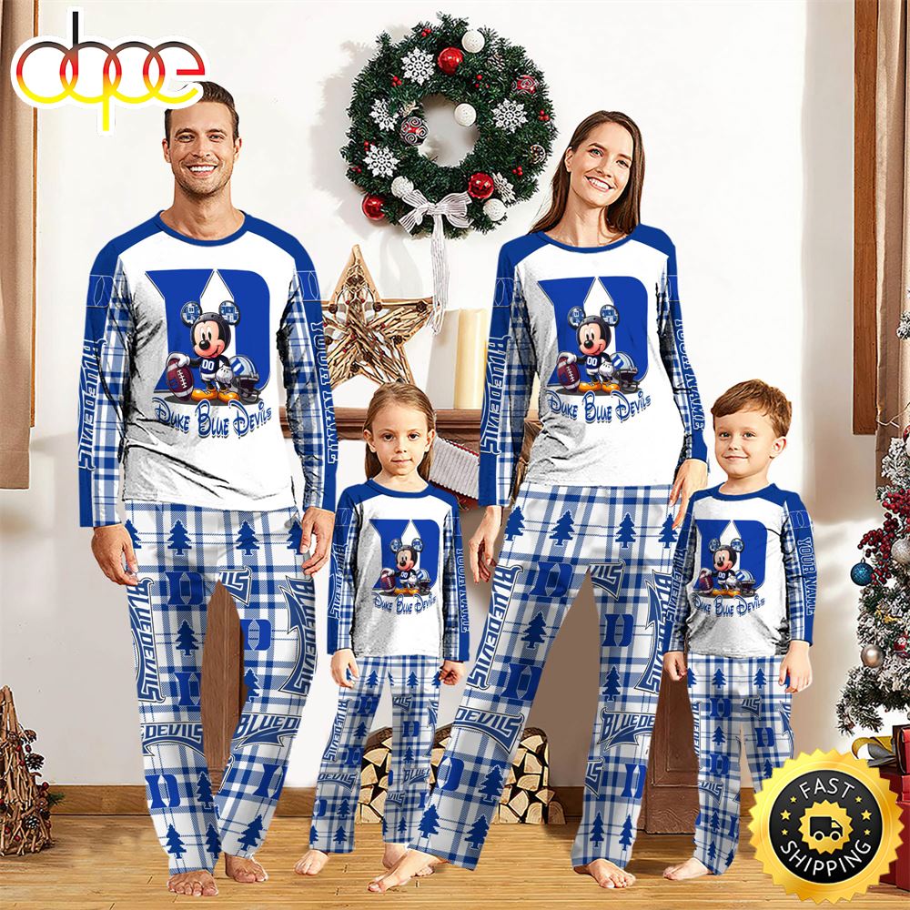 NCAA Mickey Mouse Duke Blue Devils Pajamas Personalized Your Name z4hupr
