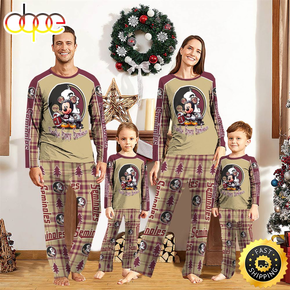 NCAA Mickey Mouse Florida State Seminoles Pajamas Personalized Your Name p0xxux