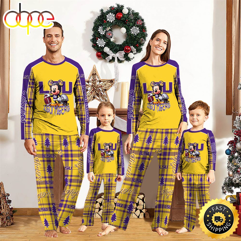 NCAA Mickey Mouse LSU TIGERS Pajamas Personalized Your Name i5sqrc