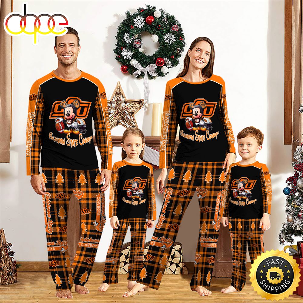 NCAA Mickey Mouse Oklahoma State Cowboys Pajamas Personalized Your Name zw2qcp