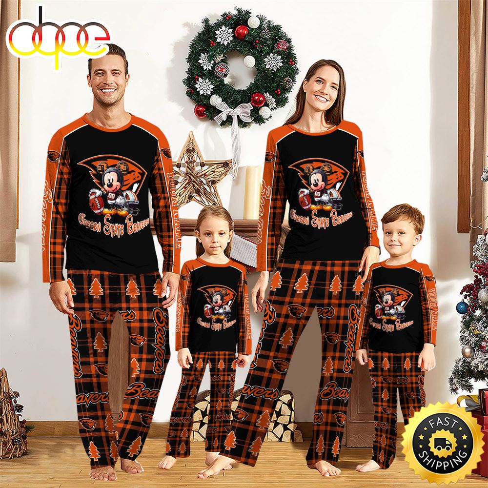 NCAA Mickey Mouse Oregon State Beavers Pajamas Personalized Your Name iqxhim