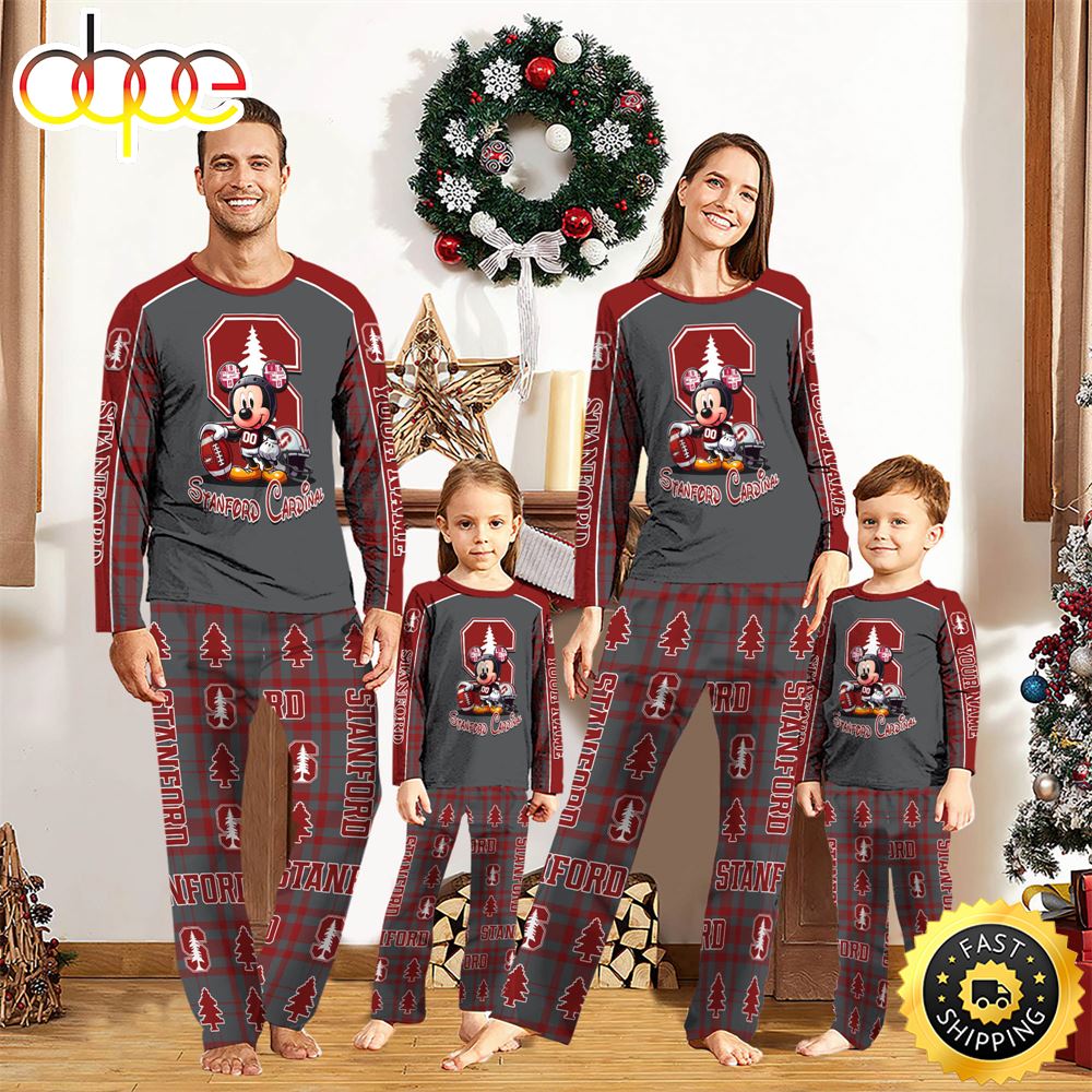 NCAA Mickey Mouse Stanford Cardinal Pajamas Personalized Your Name q2xvoe