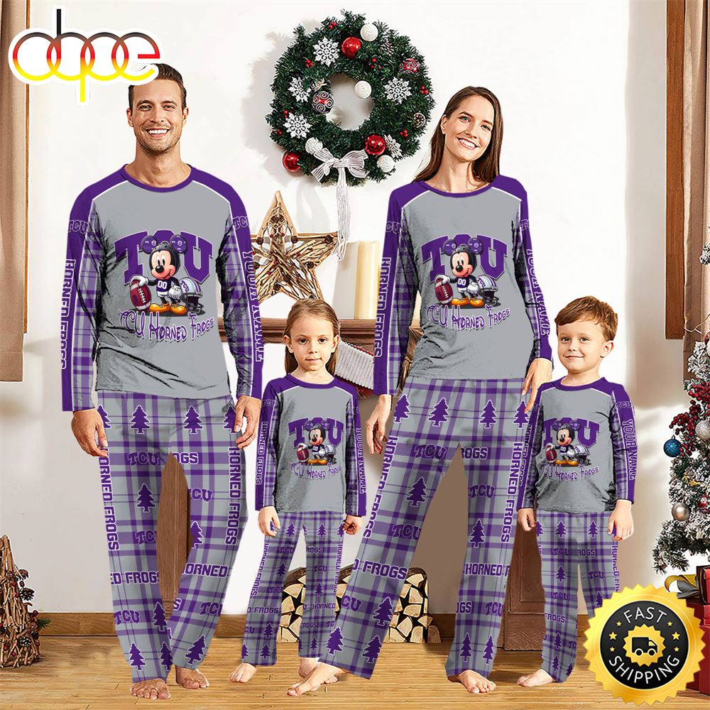 NCAA Mickey Mouse TCU Horned Frogs Pajamas Personalized Your Name rq165a