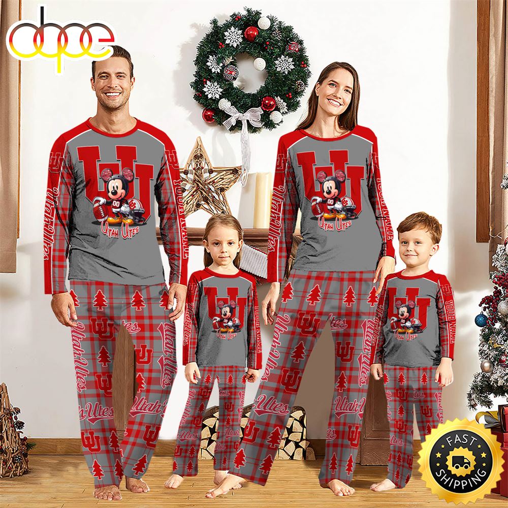 NCAA Mickey Mouse Utah Utes Pajamas Personalized Your Name tpkezn