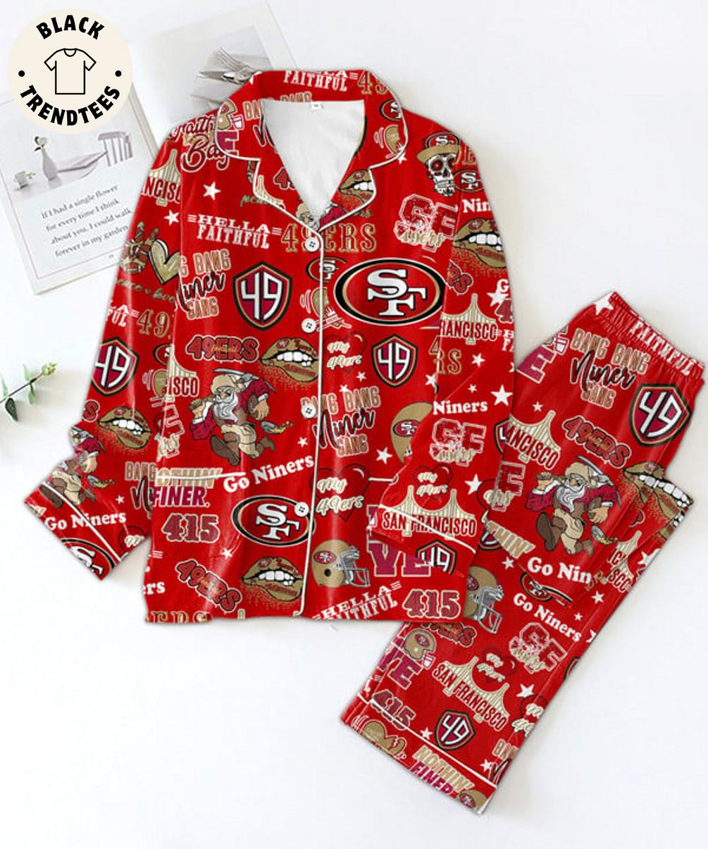 NEW Hellla Faithful 49ers San Francisco Niners Red Pijamas Set 378d38 0