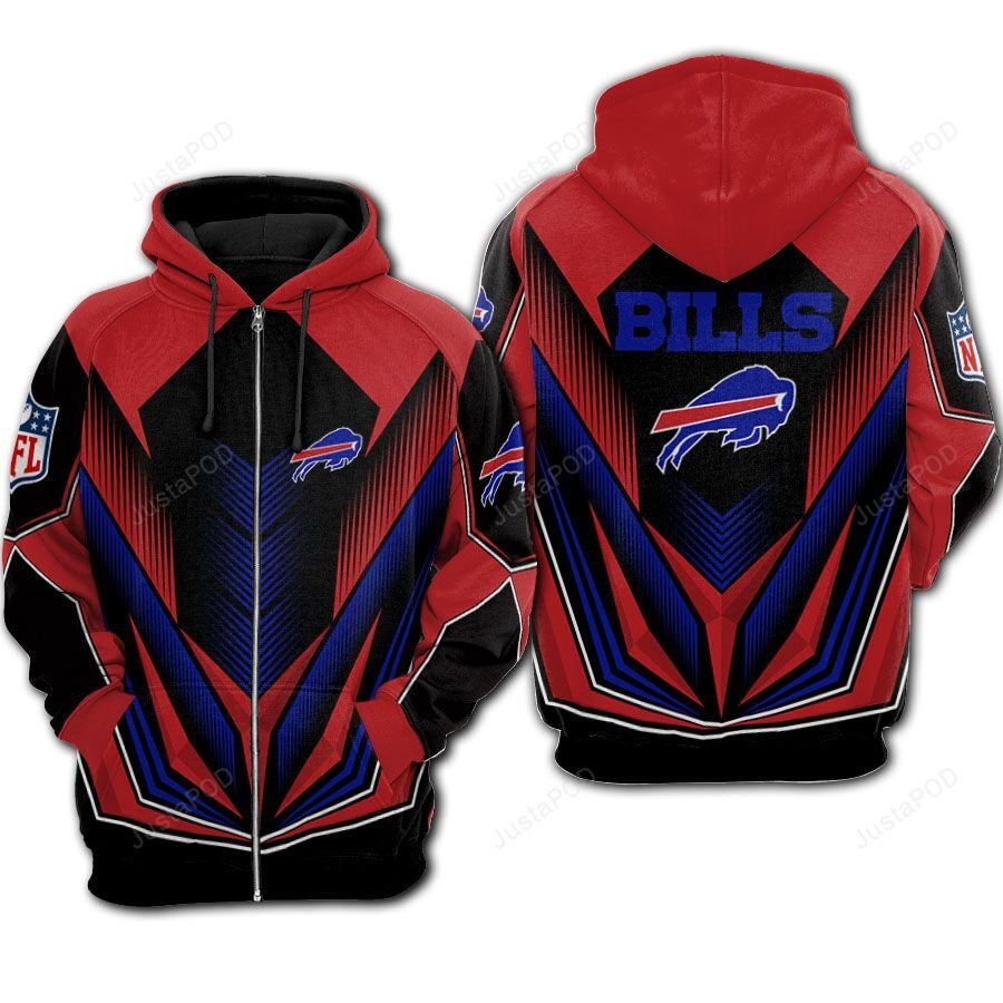 NFL Buffalo Bills Zippered Hoodie For Fan Newest Design 3D Hoodie For Men For Women All Over 3D Printed Zip Hoodie 1