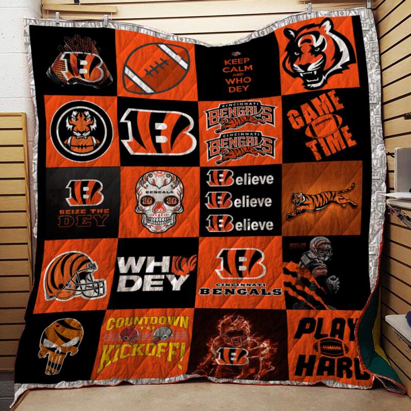 NFL Cincinnati Bengals Quilt Blanket V2