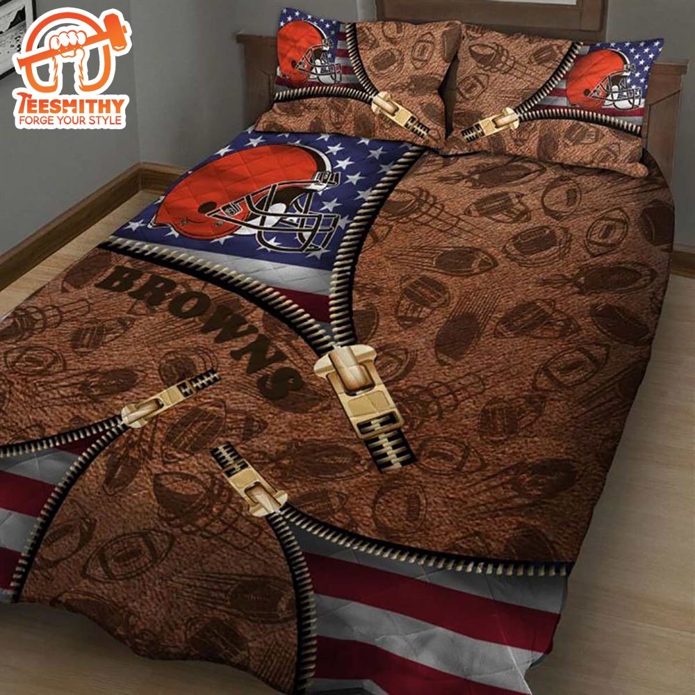 NFL Cleveland Browns America Flag Bedding Set