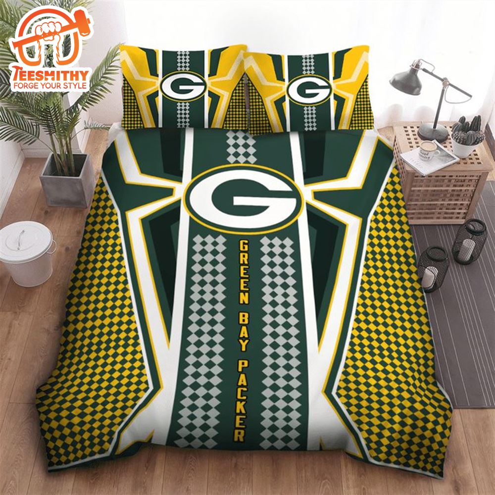 NFL Green Bay Packers Yellow Green Big Logo Bedding Set