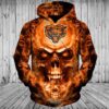 NFL Hoodie 3D Skull Chicago Bears Hoodie Zip Up Pullover Gifts for Fans 0