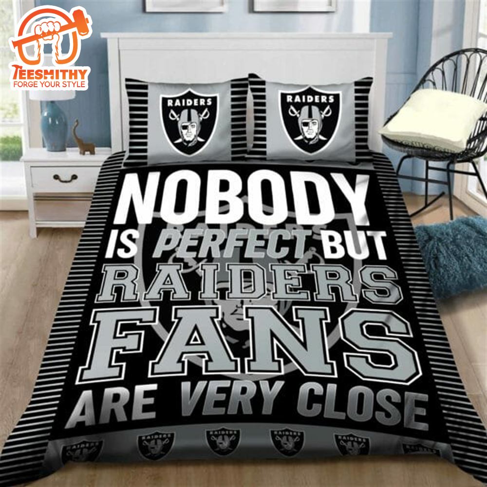 NFL Las Vegas Raiders Black Silver Bedding Set