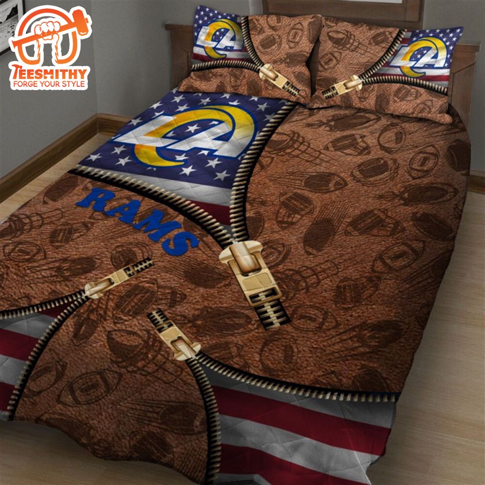 NFL Los Angeles Rams American Flag Bedding Set