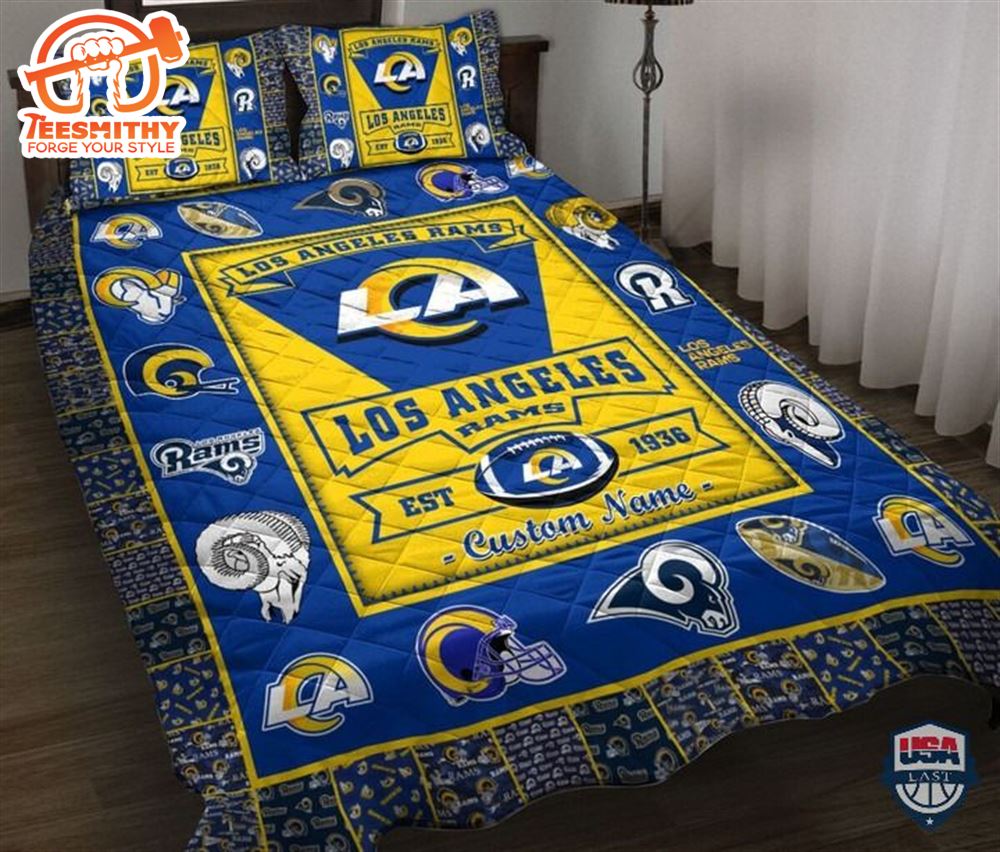 NFL Los Angeles Rams Custom Name Logo History Bedding Set