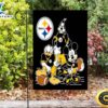 NFL Pittsburgh Steelers Mickey Donald and Pluto Disney Double Sided Printing Garden Flag