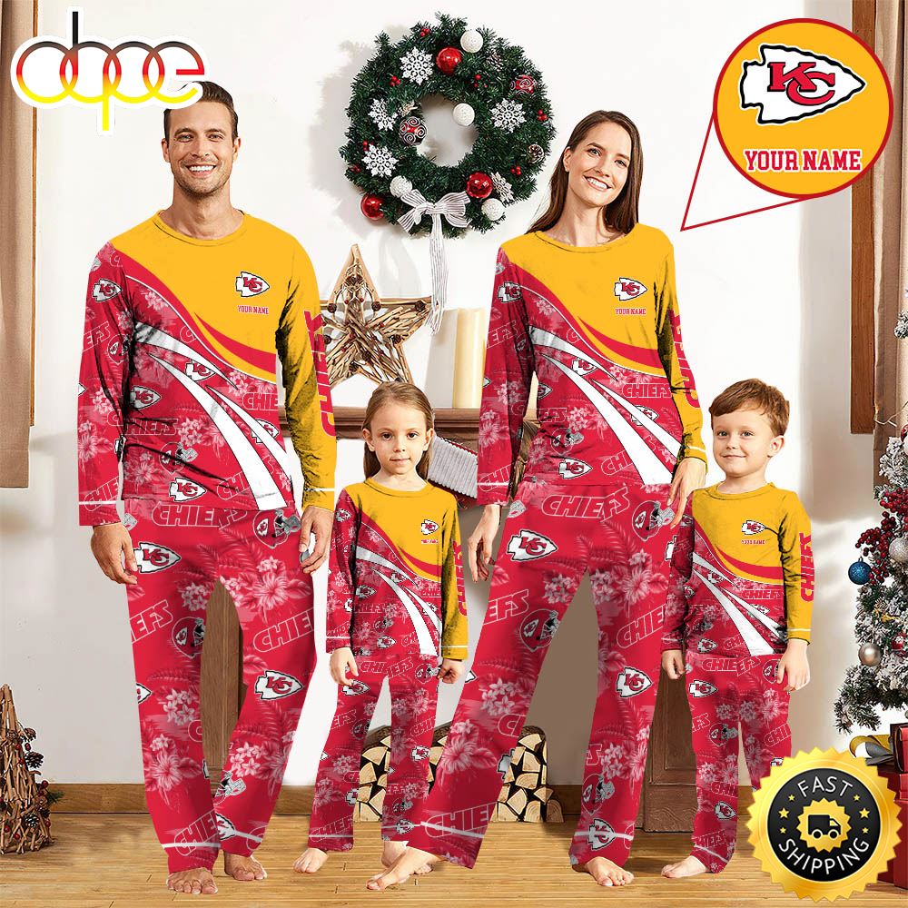 NFLKansas City Chiefs Pajamas Personalized Your Name Football Team Pajamas jg22p8