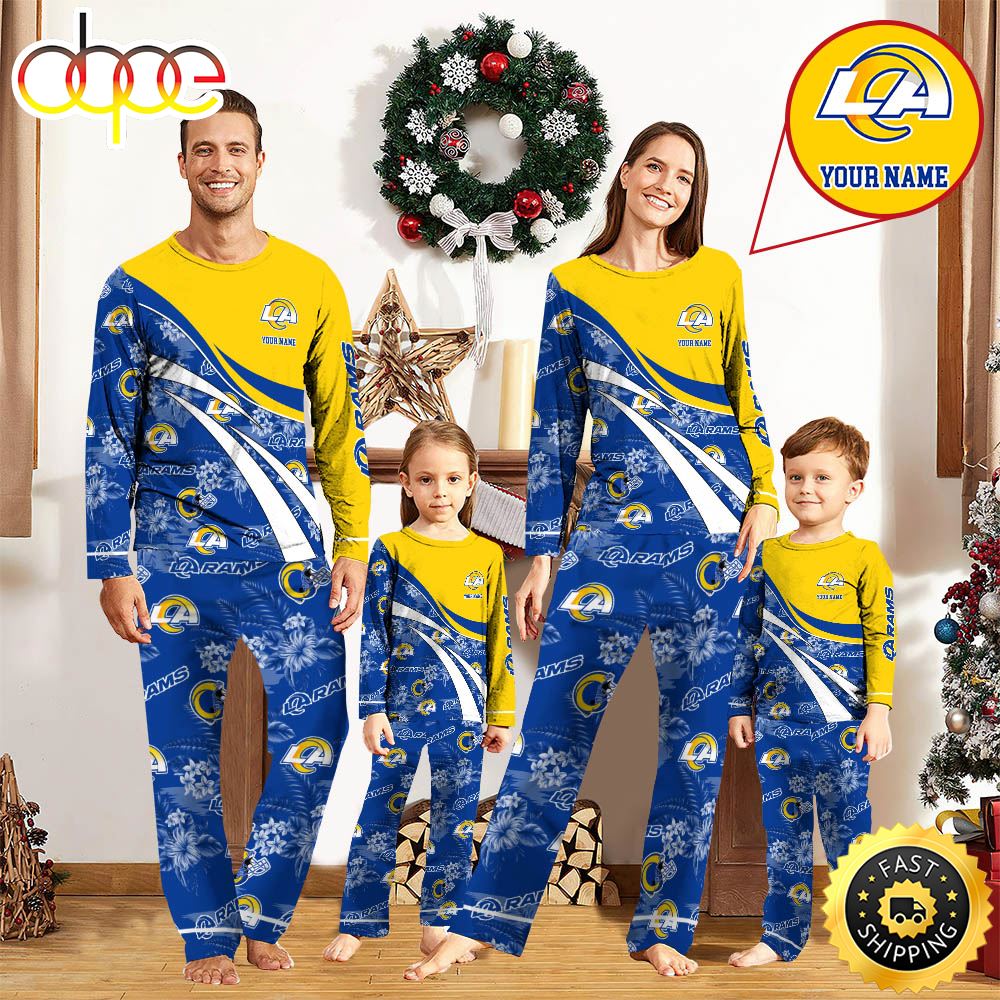 NFLLos Angeles Rams Pajamas Personalized Your Name Football Team Pajamas p2iekv